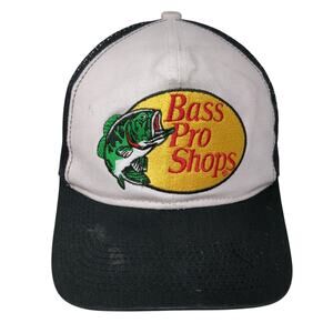 Bass Pro Shops Snapback Trucker Cap Black OS Adjustable Mesh Back Gone Fishing